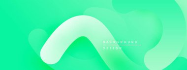Soyut sıvı şekiller, canlı yeşil renkler, modern tasarım. Yumuşak gradyanlar dinamik görsel doku oluşturur. Minimalist estetik.