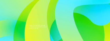 Soyut sıvı şekiller, canlı renklerin karışımı. Pürüzsüz gradyanlar modern arkaplan tasarımı yaratır. Hafif, havadar.