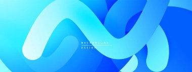 Soyut mavi dalgalar dinamik bir zemin oluşturur. Pürüzsüz eğimler, akış şekilleri hareketi, modern tasarım estetiğini akla getiriyor..