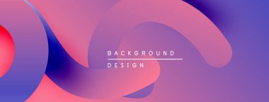 Soyut sıvı şekiller, canlı pembeler, morlar modern arka plan yaratır. Gradyan renkler pürüzsüz harmanlanır, tasarım dinamik hisseder.