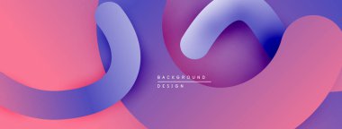 Soyut akan kurdeleler, canlı pembeler, morlar dinamik bir zemin oluşturur. Yumuşak eğimler, modern tasarım elementleri mevcut.