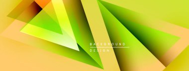 Soyut geometrik şekiller çakışıyor. Sarı, yeşil renkler tasarımda baskın. Gradyan etkisi olan modern arkaplan. Minimalist stil.