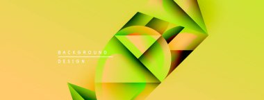 Soyut sarı arkaplan özellikleri üst üste binen yeşil şekiller. Modern tasarım elementleri dinamik görsel doku oluşturur. Minimalist tarz, temiz kompozisyon.