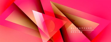 Soyut geometrik şekiller, canlı pembeler, portakallar dinamik arkaplan oluşturur. Modern tasarım elementleri enerji ve yenilik öneriyor.