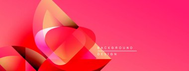 Soyut kırmızı tasarım. Dinamik şekiller çakışıyor, canlı gradyanlar yaratıyor. Pankartlar ve sunumlar için modern arkaplan uygun.