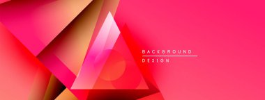 Soyut geometrik şekiller örtüşür, canlı pembe gradyan arkaplan oluşturur. Modern tasarım elementleri dinamik görsel deneyim önerir.