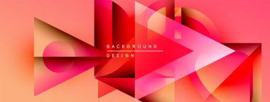 Soyut geometrik şekiller, canlı renkler, dinamik bileşim. Modern tasarım ögeleri görsel olarak çekici bir arkaplan oluşturur.