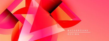 Soyut geometrik şekiller harmanlanarak canlı pembe ve turuncu renkler yaratır. Modern tasarım enerji, dinamizm, görsel cazibe öneriyor.