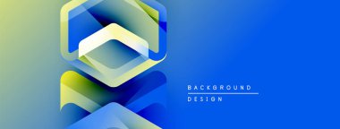 Soyut geometrik şekiller, canlı mavi, yeşil gradyanlar. Arka planlar ve sunumlar için modern tasarım öğesi. Temiz, minimalist estetik.