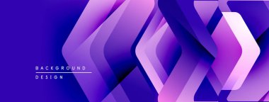 Soyut mor katmanlar dinamik arkaplan yaratır. Geometrik şekiller üst üste binerek modern tasarımı oluşturur. Gradyan renkler derinlik ve görsel ilgi ekler.