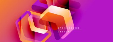 Soyut geometrik şekiller örtüşür, canlı bir değişim etkisi yaratır. Modern tasarım elementleri dinamik bileşimi önerir.