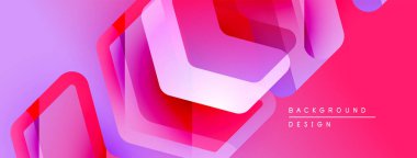 Soyut geometrik şekiller çakışıyor. Canlı pembeler, morlar dinamik görsel doku yaratır. Arka planlar için modern tasarım ögesi.