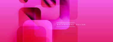 Soyut pembe eğimli arkaplan. Üst üste binen kareler modern görsel efektler yaratır. Dijital projeler için uygun minimalist tasarım.