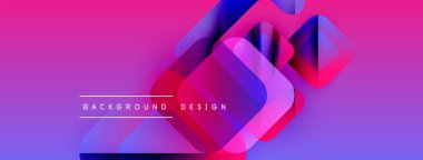 Soyut gradyan şekiller çakışıyor, dinamik görsel etki yaratıyor. Pembe, mor, mavi renkler kompozisyona hakim. Metin arkaplan tasarımı okur.