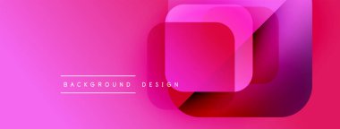 Soyut geometrik şekiller, canlı pembeler, kırmızılar modern arka plan oluşturur. Üst üste binen katmanlar derinlik ve dinamik görsel efekt gösteriyor.