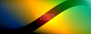 Soyut renkli gradyan tasarımı. Düz eğriler, dinamik görsel akış yaratır. Arkaplanda canlı renkler, modern estetik.
