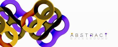 Soyut tasarım renkli çakışan döngüler içerir. Modern grafik öğesi, canlı renkler, temiz estetik. Basit arkaplan şekilleri geliştirir.