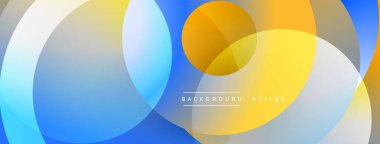 Soyut arkaplan özellikleri üst üste biniyor. Renkler arasında mavi, sarı, beyaz, turuncu var. Dijital projeler için modern tasarım ögesi.