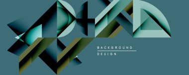 Soyut geometrik tasarım katmanlı şekiller, gradyanlar, havalı renk paleti. Modern estetik, dinamik kompozisyon, arka plan veya dijital sanat için uygun.