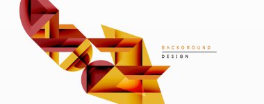 Soyut geometrik bileşim. Üst üste binen şekiller dinamik akış yaratır. Sıcak renk paleti baskın gelir, kırmızı, turuncu, sarı tonlarda. Arka planlar için modern tasarım ögesi.