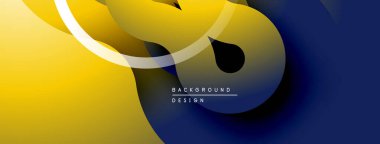 Soyut sarı, donanma katmanları dinamik akış yaratır. Modern tasarım üst üste binen şekiller, gradyanlar içerir. Minimalist estetik giysiler.