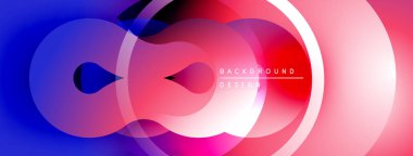 Soyut sıvı şekiller, canlı renklerin karışımı. Dairesel katmanlar dinamik görsel efekt yaratır. Arka planlar için modern tasarım ögesi.