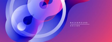 Soyut sıvı şekiller, canlı mor renkler, modern tasarım. Üst üste binen katmanlar dinamik görsel efekt yaratır. Yumuşak gradyanlar zarif kompozisyon sunar.