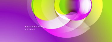Soyut, enerjik çemberler çakışıyor. Gradyan renkler harmanlanarak modern arkaplan tasarımı oluşturuldu. Pürüzsüz şekiller hareketi, enerjiyi akla getiriyor.