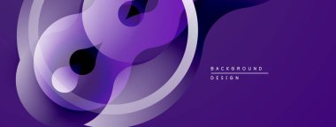 Soyut mor tasarım üst üste binen şeffaf şekiller. Pürüzsüz gradyanlar dinamik görsel efekt yaratır. Modern arkaplan dokusu.