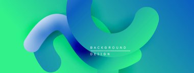 Sıvı şekiller canlı mavileri, yeşillikleri harmanlıyor. Modern tasarım hareketi çağrıştırıyor, derinliği. Gradyan renkler dinamik görsel efekt yaratır.