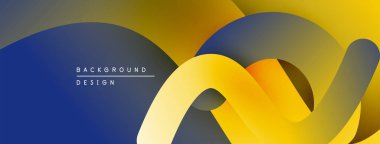 Soyut sıvı şekilleri, sarı, donanma eğilimleri. Modern tasarım elementleri dinamik görsel etki yaratır. Minimalist kompozisyon.