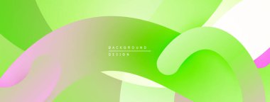 Soyut yeşil arkaplan. Yumuşak kıvrımlar, gradyanlar dinamik görsel efekt yaratır. Minimalist tasarım, modern estetik. Açık pembe aksanlar mevcut.