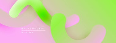 Soyut akışkan şekiller, canlı pembeler, yeşiller pürüzsüz bir arkaplan oluşturur. Dijital projeler için modern tasarım ögesi.