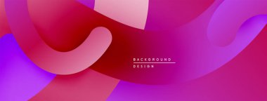 Soyut sıvı şekiller, canlı mor, kırmızı renkler. Pürüzsüz gradyanlar dinamik bileşim oluşturur. Modern tasarım ögesi.