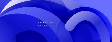 Soyut mavi katmanlar akışkan şekiller yaratır. Modern tasarım, pürüzsüz eğimler, dinamik kompozisyon. Projeler için mükemmel arkaplan.