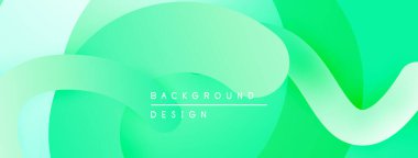 Soyut sıvı şekiller, canlı yeşil renkler, modern tasarım. Yumuşak gradyanlar dinamik görsel doku oluşturur. Minimalist estetik.