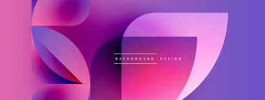Soyut gradyan şekiller örtüşüyor, canlı pembeler, morlar yaratıyor. Arka planlar ve sunumlar için modern tasarım öğesi. Minimalist estetik.