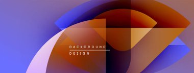 Soyut renkli tasarım. Üst üste binen şekiller dinamik görsel efekt yaratır. Gradyan renkler pürüzsüz ve modern estetikle harmanlanır.