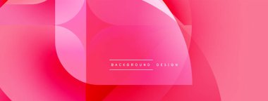 Soyut pembe dizayn özellikleri üst üste binen şekiller, gradyanlar. Modern estetik, arka planlar ve sunumlar için uygun. Canlı, dinamik bileşim.