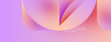 Soyut gradyanlar harmanlanarak yumuşak eğriler oluşturur. Pembe, mor renkler tasarıma hakim, modern estetiğe işaret ediyor. Mevcut en küçük metin.