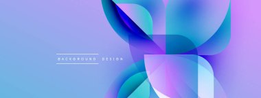 Soyut sıvı şekilleri örtüşür, parlak mor ve mavi renkler yaratır. Metin arka plan tasarımını beyaz olarak okur. Modern, dinamik kompozisyon.