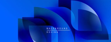 Soyut mavi gradyanlar dinamik şekiller oluştururlar. Modern tasarım teknoloji, yenilik, derinlik ve görsel ilgi öneriyor. Metin arkaplan tasarımı okur.