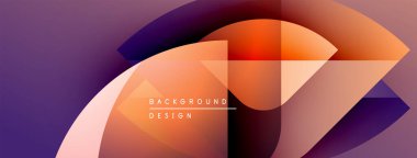 Soyut geometrik şekiller canlı turuncu ve mor renkleri harmanlarlar. Modern tasarım, değişken geçişler, dinamik bileşimler içerir. Metin arkaplan tasarımı okur.