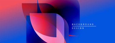 Soyut gradyanlar harmanlanır ve dinamik şekiller yaratır. Mavi, pembe, mor renkler kompozisyona hakim. Metin arkaplan tasarımı okur.