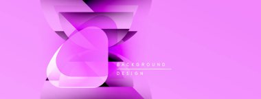 Soyut pembe dizayn özellikleri üst üste binen şekiller, gradyanlar. Metin arka plan tasarımı okur. Modern estetik, canlı renkler sunar.