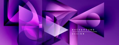 Soyut mor tasarım dinamik şekiller, gradyanlar içerir. Modern arka plan enerji, hareket, görsel ilgi uyandırır.