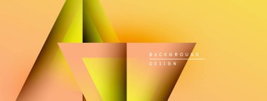 Soyut geometrik şekiller, sıcak renk paleti. Gradyan arka plan modern görsel efekt yaratır. Metin kaplamalı minimalist tasarım.