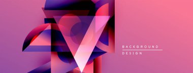 Soyut geometrik şekiller, pembe gradyanlar, modern tasarım. Minimalist kompozisyon dinamik görsel etki yaratır. Arkaplan ögeleri derinlik.