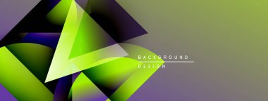 Soyut geometrik şekiller, canlı renklerin karışımı. Gradyan geçişler dinamik görsel efekt yaratır. Modern tasarım uygun arkaplanlar.