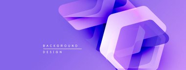 Soyut mor tasarım katmanlı altıgenler içerir. Gradyan gölgeler derinlik yaratır, modern estetik. En küçük metin arkaplan amacını gösterir.